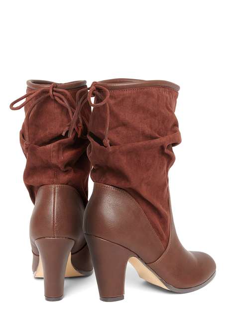 Wide Fit Chocolate 'Wool' Ankle Boots